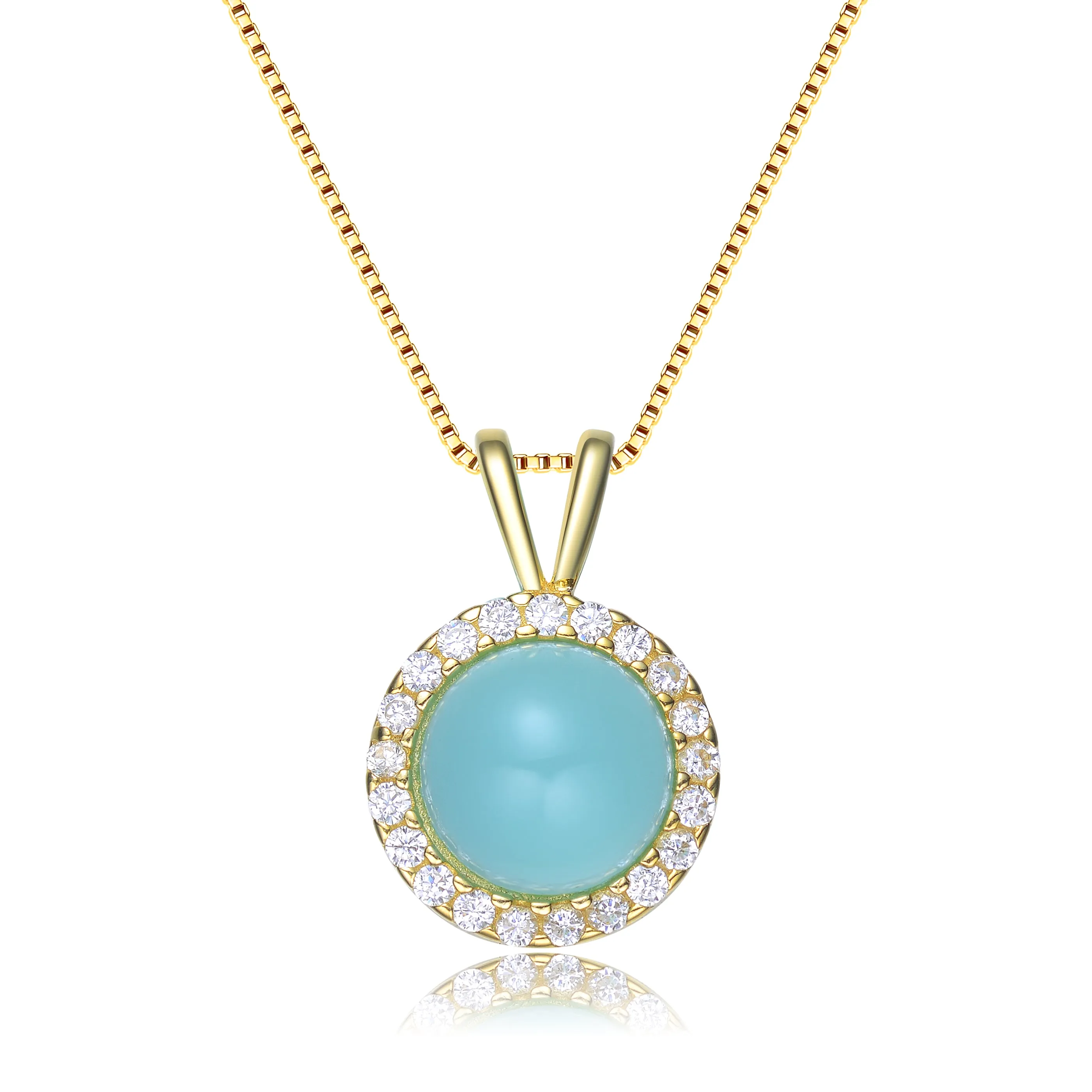 14k  Gold Plated sterling silver Turquoise  Pendant