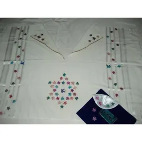 A Unique Flowers And Star Of David 3 Pc Tallit Set