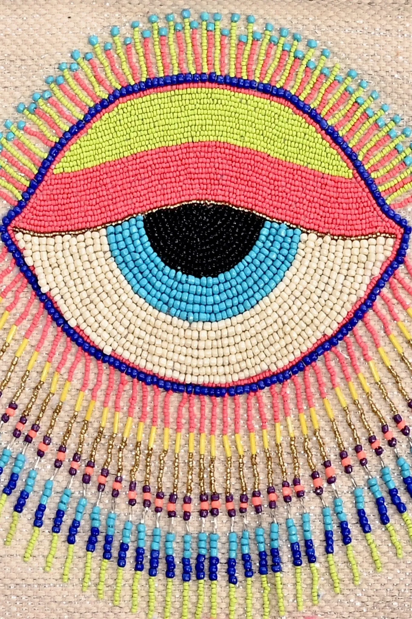 AB21-189 Hand Beaded Lazy Daze Evil Eye Tote