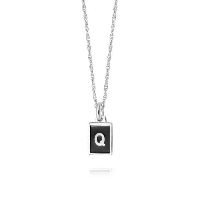 Alphabet Initial Recycled Sterling Silver Q Necklace BETQ_SLV