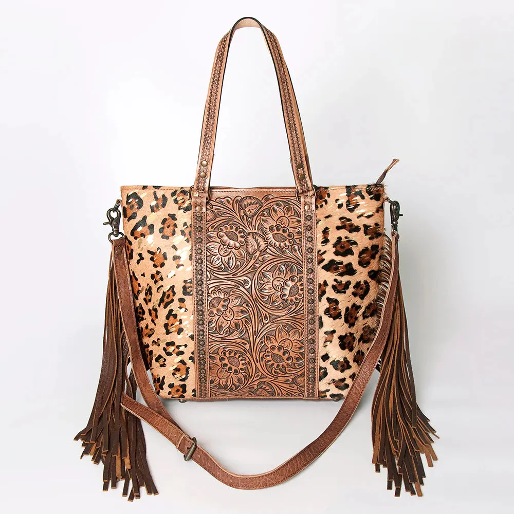 American Darling Stamped Tooled Leather Cheetah Bag