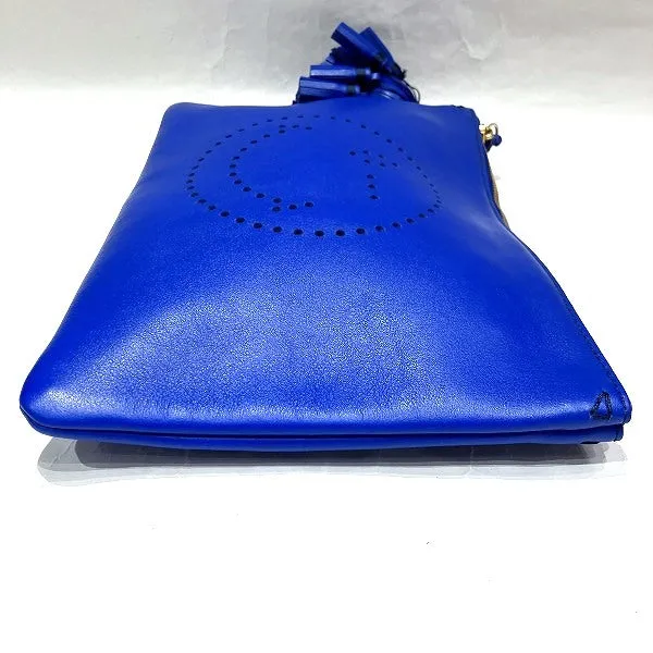 Anya Hindmarch Smiley Fringe Leather Clutch Bag