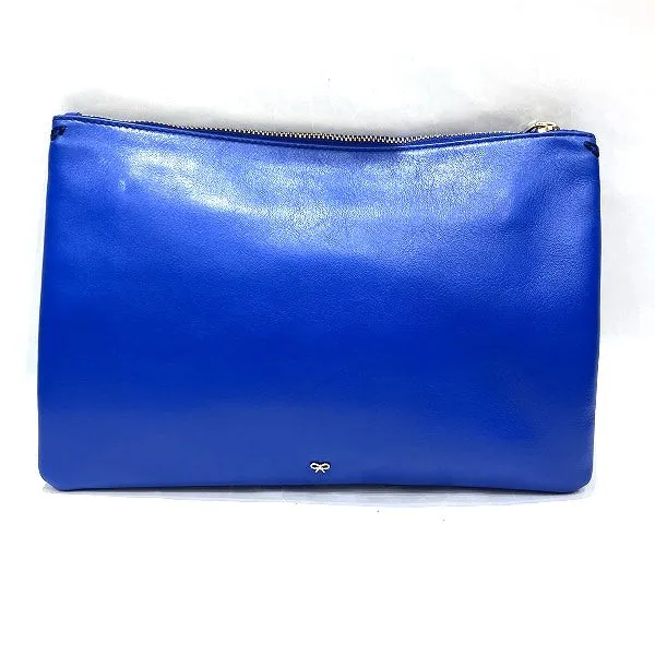 Anya Hindmarch Smiley Fringe Leather Clutch Bag