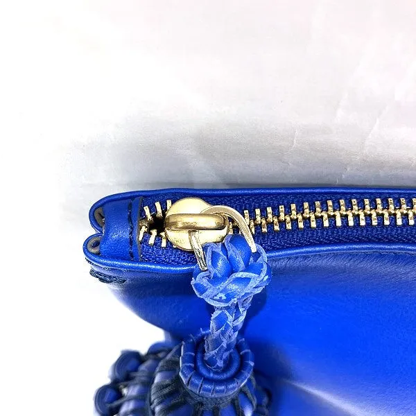 Anya Hindmarch Smiley Fringe Leather Clutch Bag
