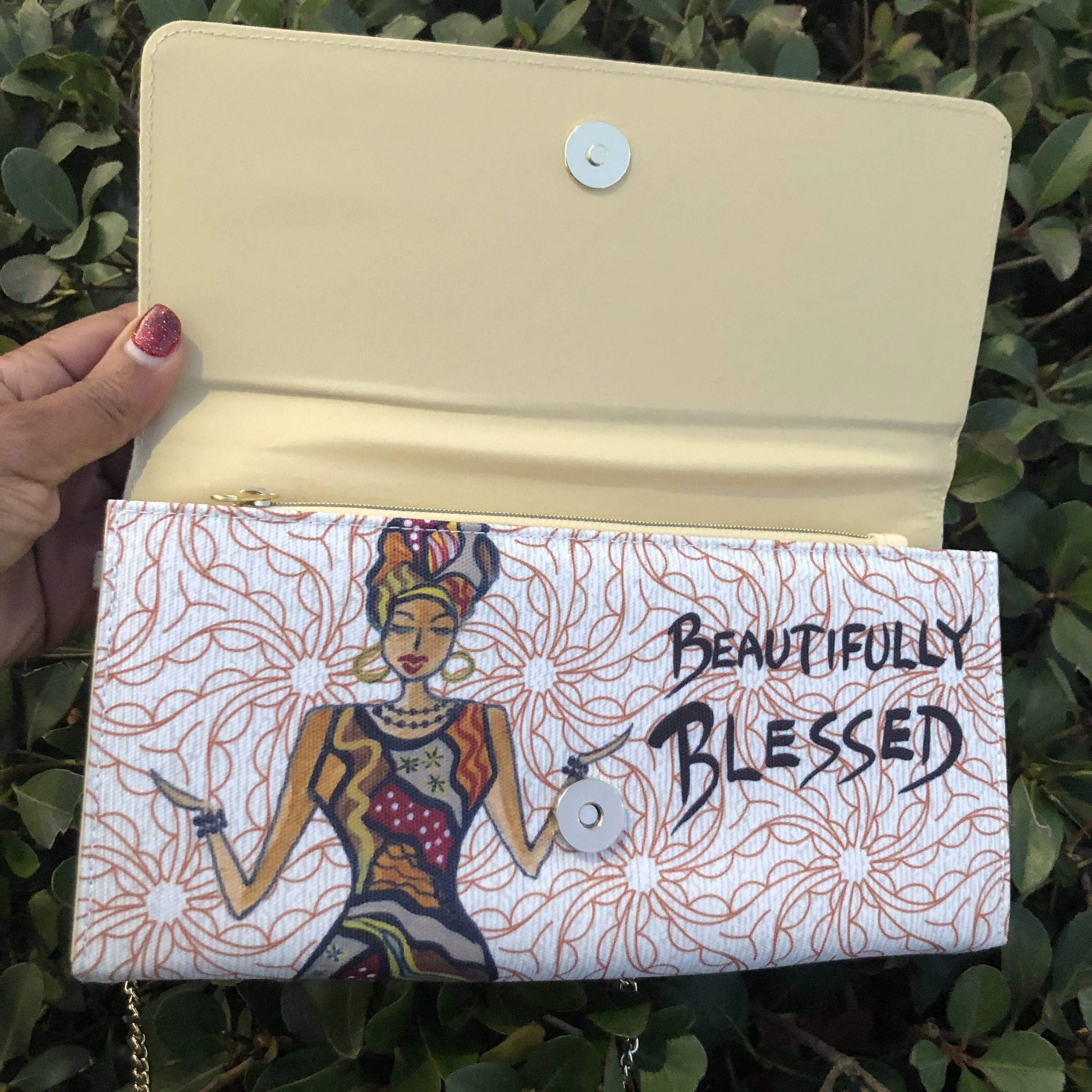 Beautifully Blessed Canvas Clutch