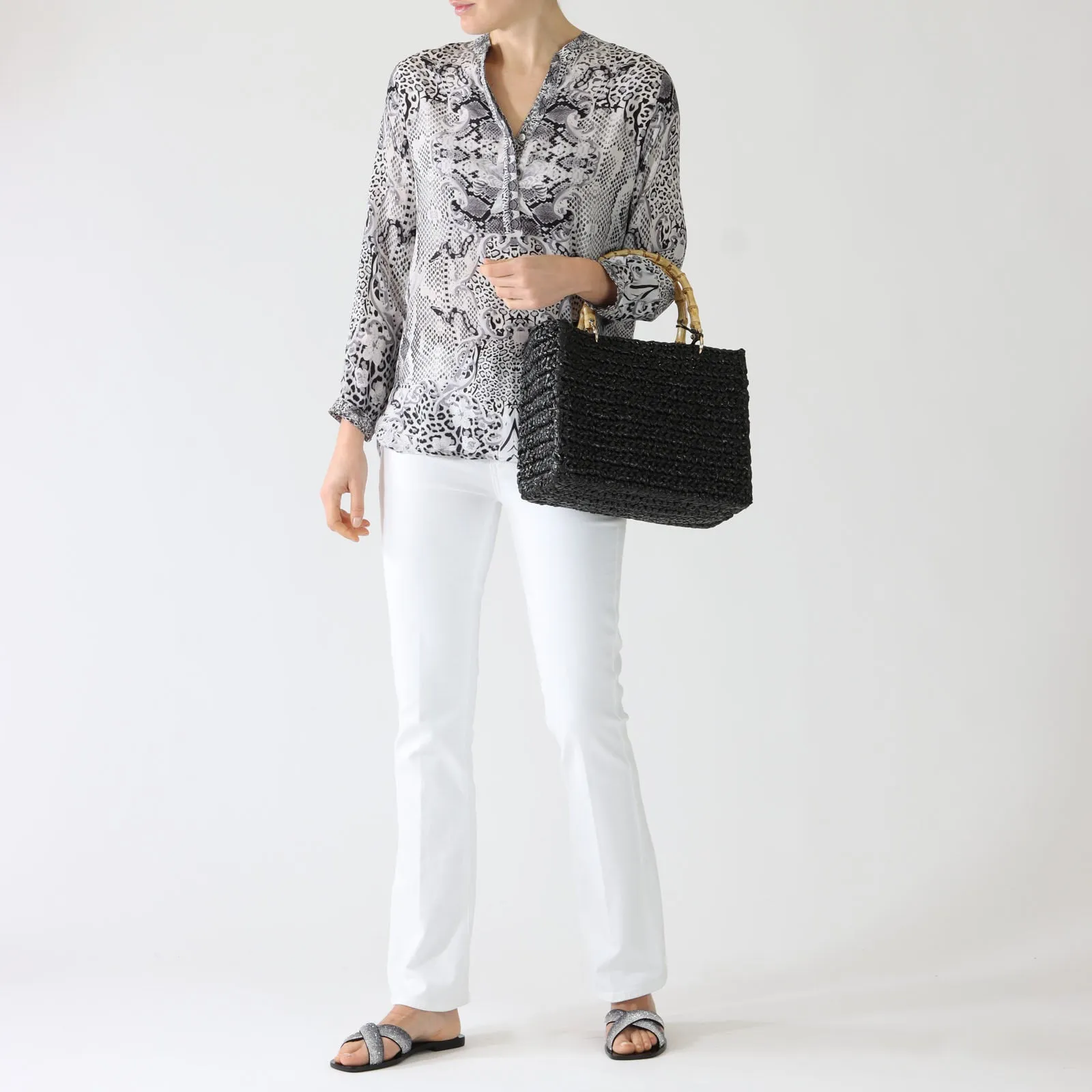 Black Venere Medium Tote Bag