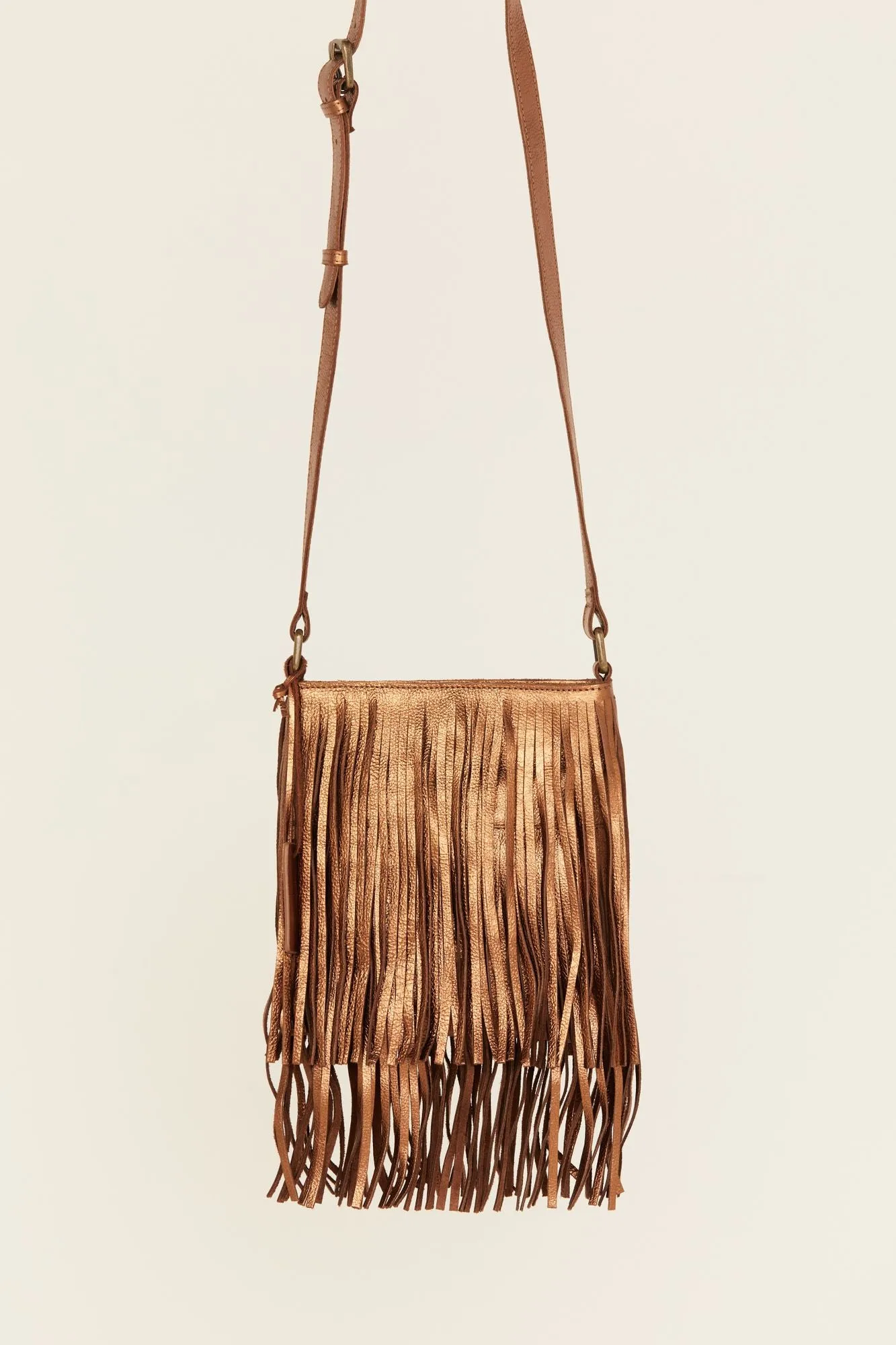 Camarillo Metallic Fringe Suede Crossbody Bag