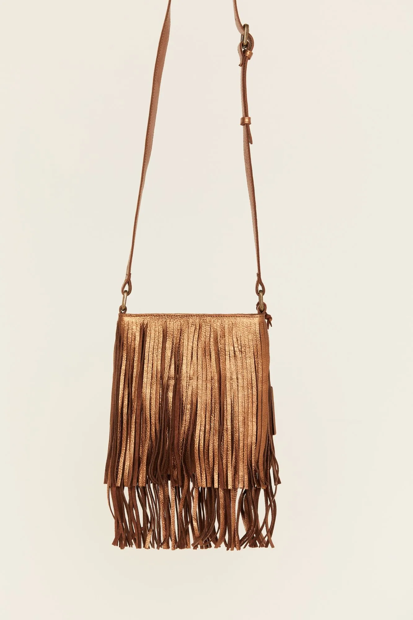Camarillo Metallic Fringe Suede Crossbody Bag