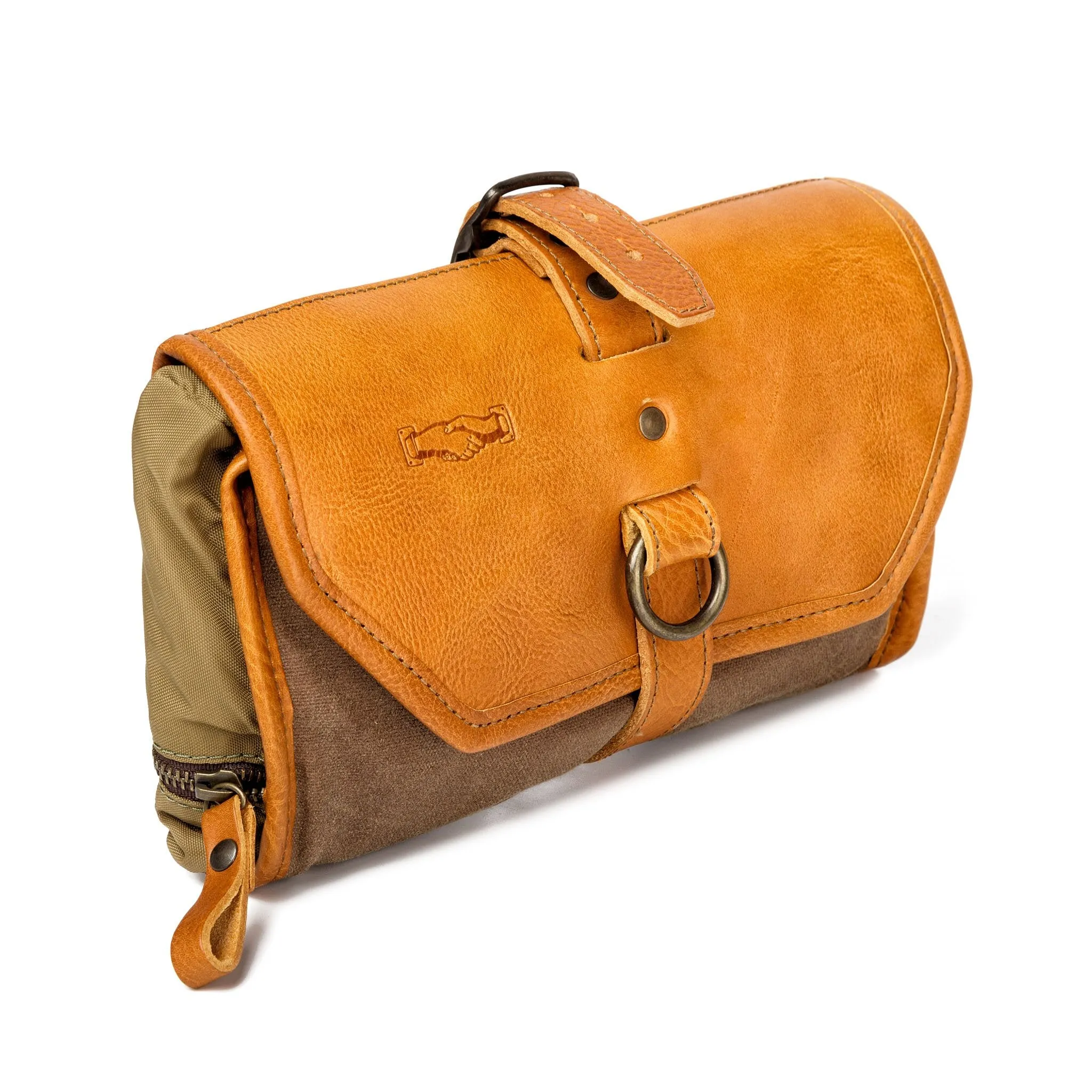 Campaign Waxed Canvas Roll-Up Shave Kit