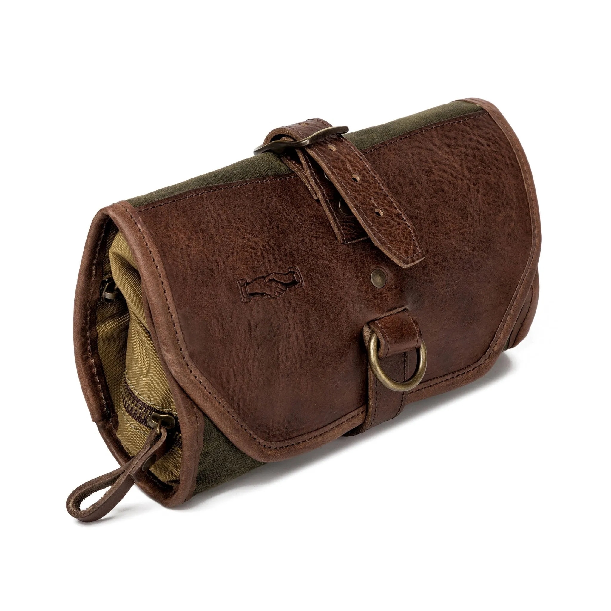 Campaign Waxed Canvas Roll-Up Shave Kit