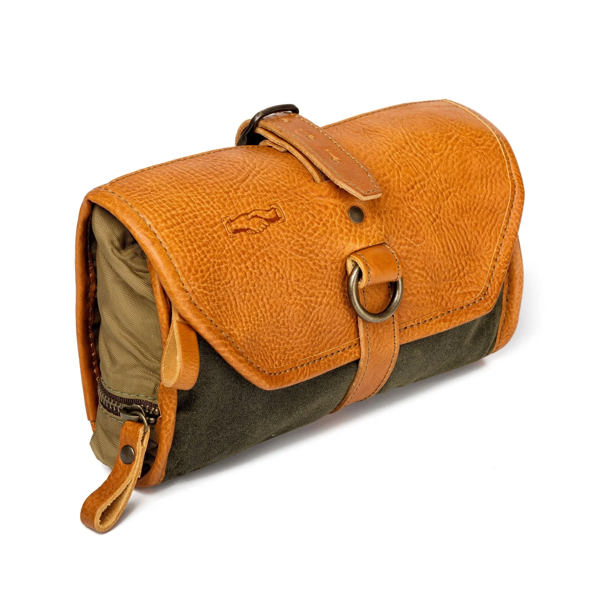 Campaign Waxed Canvas Roll-Up Shave Kit