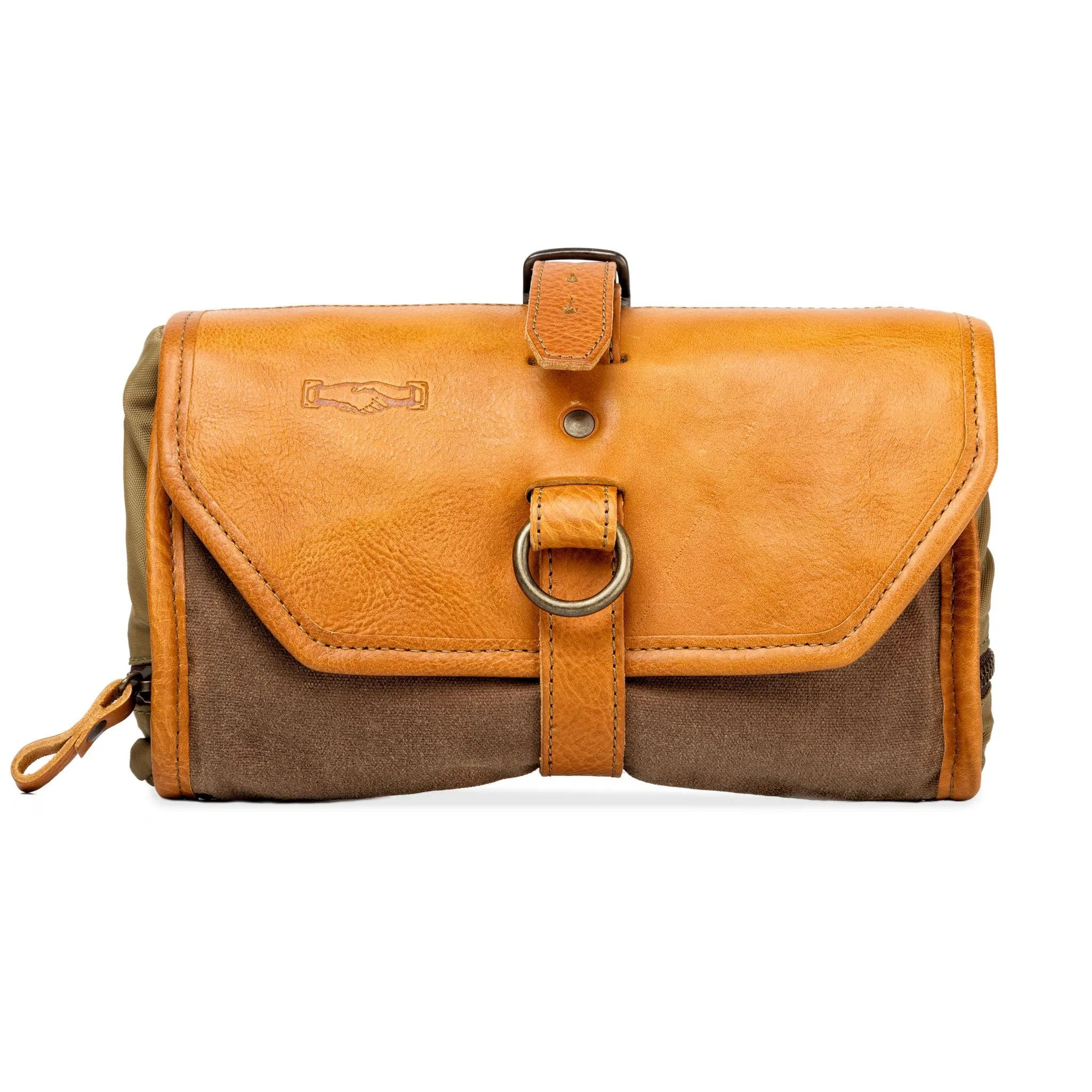 Campaign Waxed Canvas Roll-Up Shave Kit