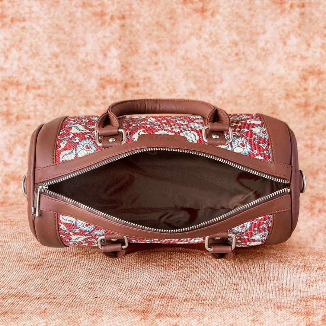 Chittoor Red Kalamkari- Handbag & Chain Wallet Combo