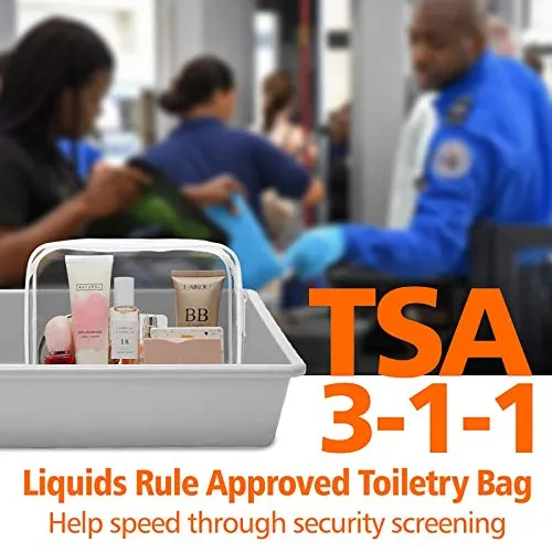 Clear Toiletry Bag, Packism 3 Pack TSA Approved Toiletry Bag