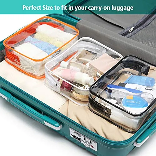 Clear Toiletry Bag, Packism 3 Pack TSA Approved Toiletry Bag