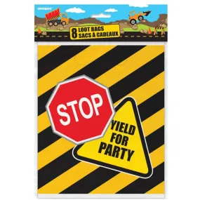 Construction Trucks Plastic Party Bags - 8pk