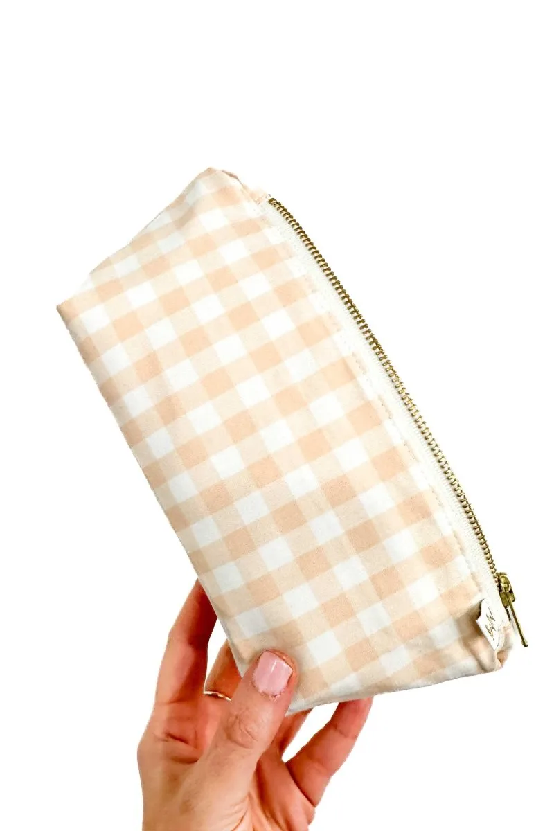 Coral Gingham Stash Baby Bag
