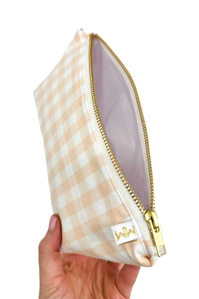 Coral Gingham Stash Baby Bag