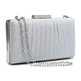 Dasein Glistening Frosted Silver Evening Clutch (Women's)