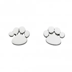 Dew Sterling Silver Dinky Charming Paw Print Stud Earrings 4857HP