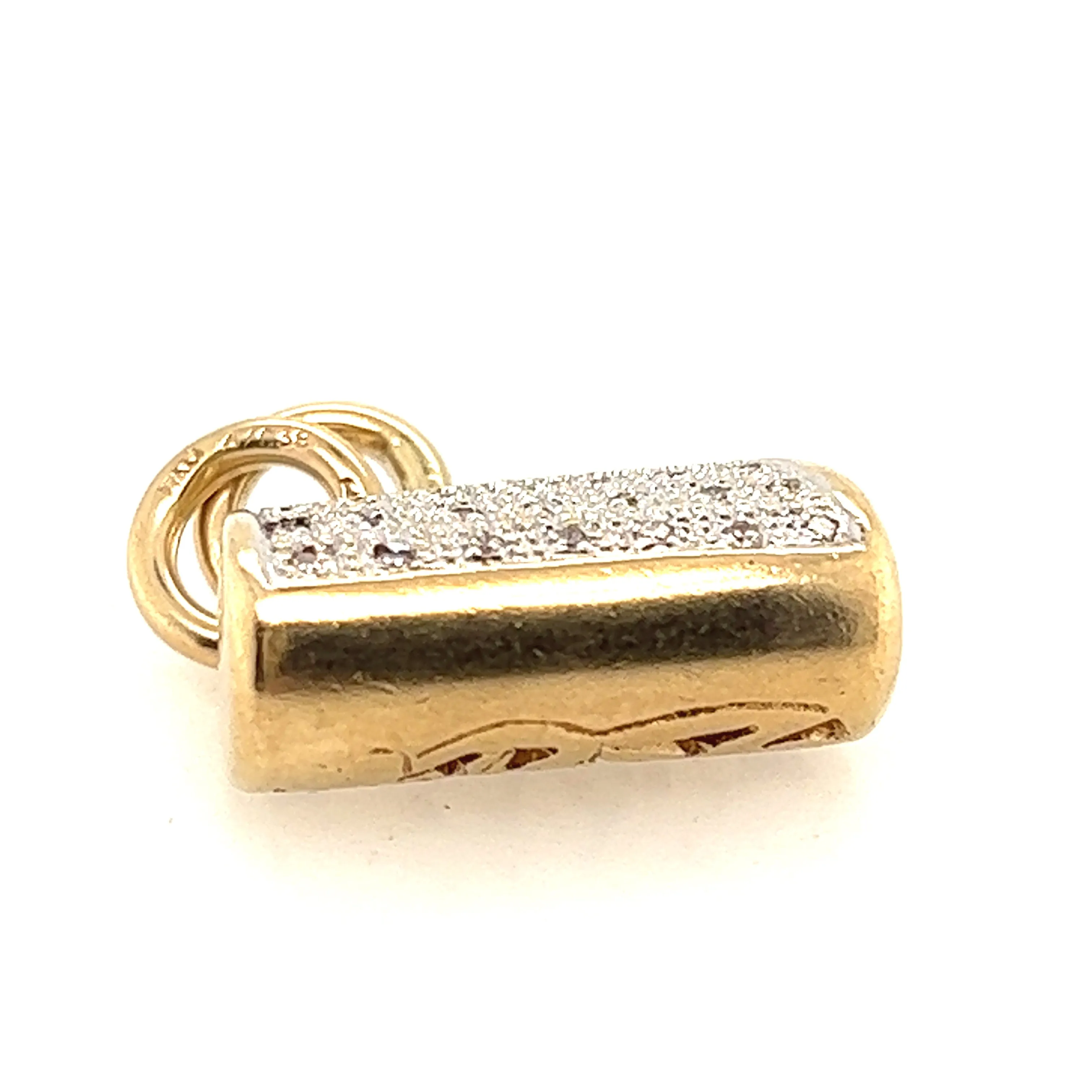 Diamond 9ct Yellow Gold Padlock Clasp/Charm