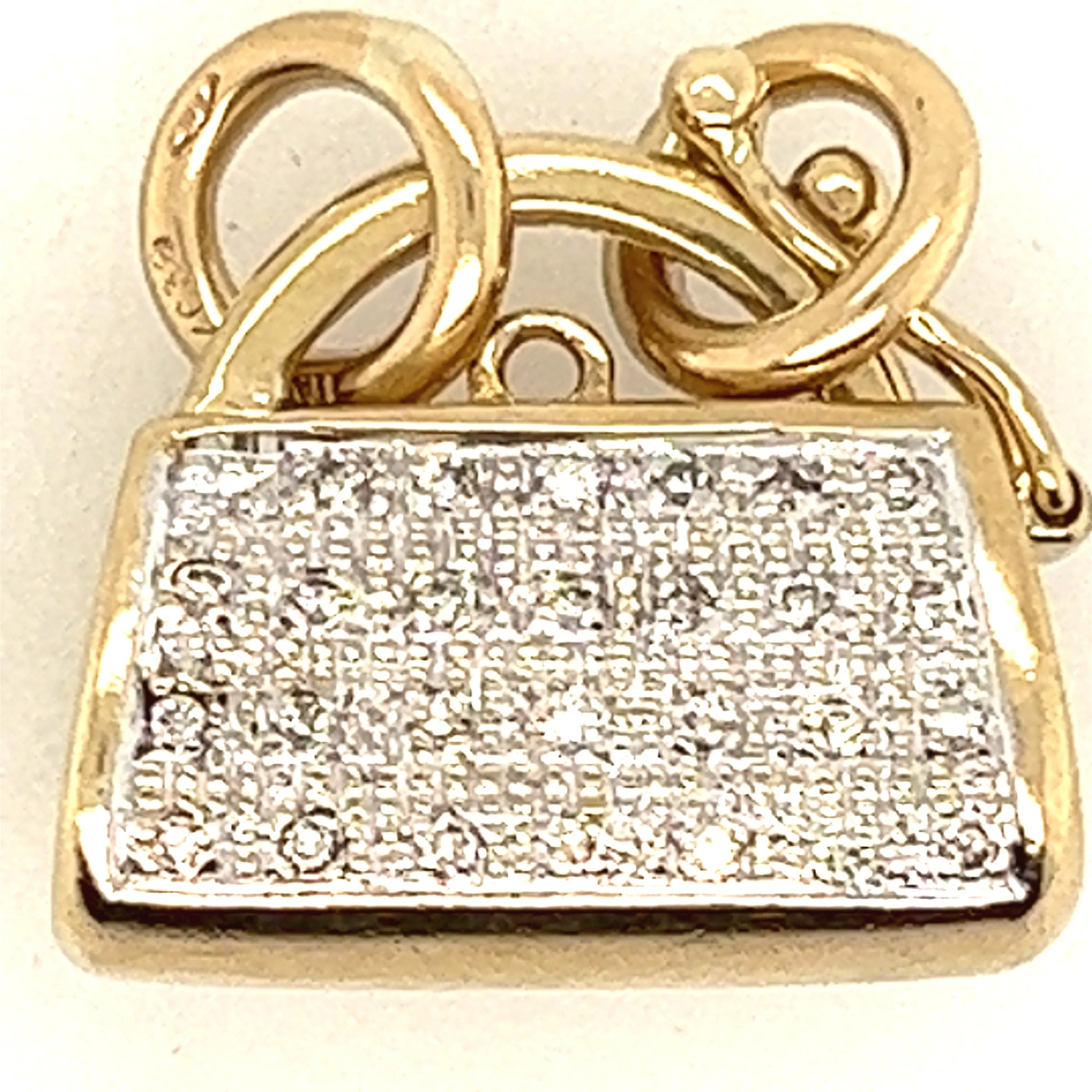 Diamond 9ct Yellow Gold Padlock Clasp/Charm