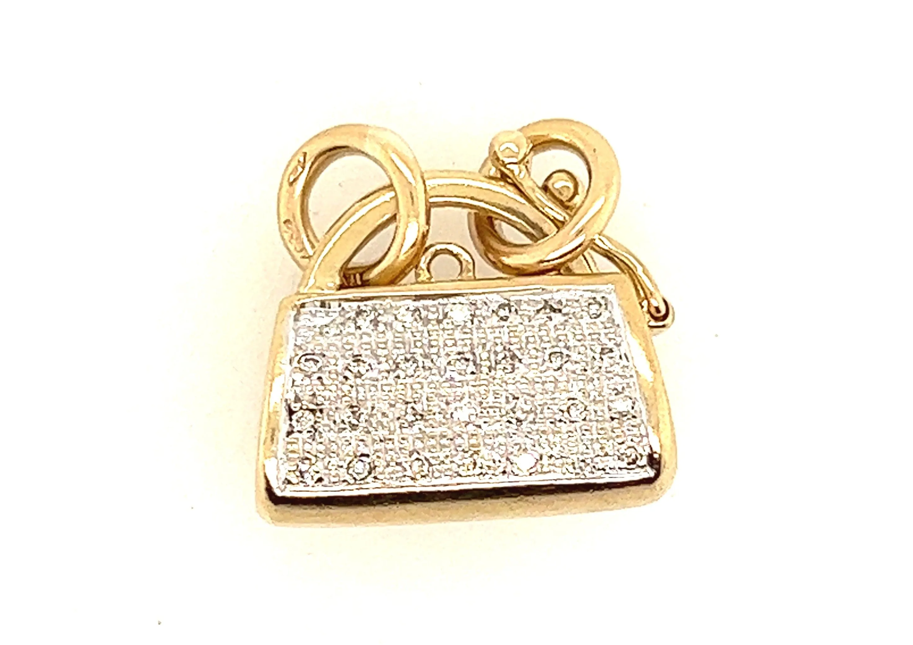 Diamond 9ct Yellow Gold Padlock Clasp/Charm