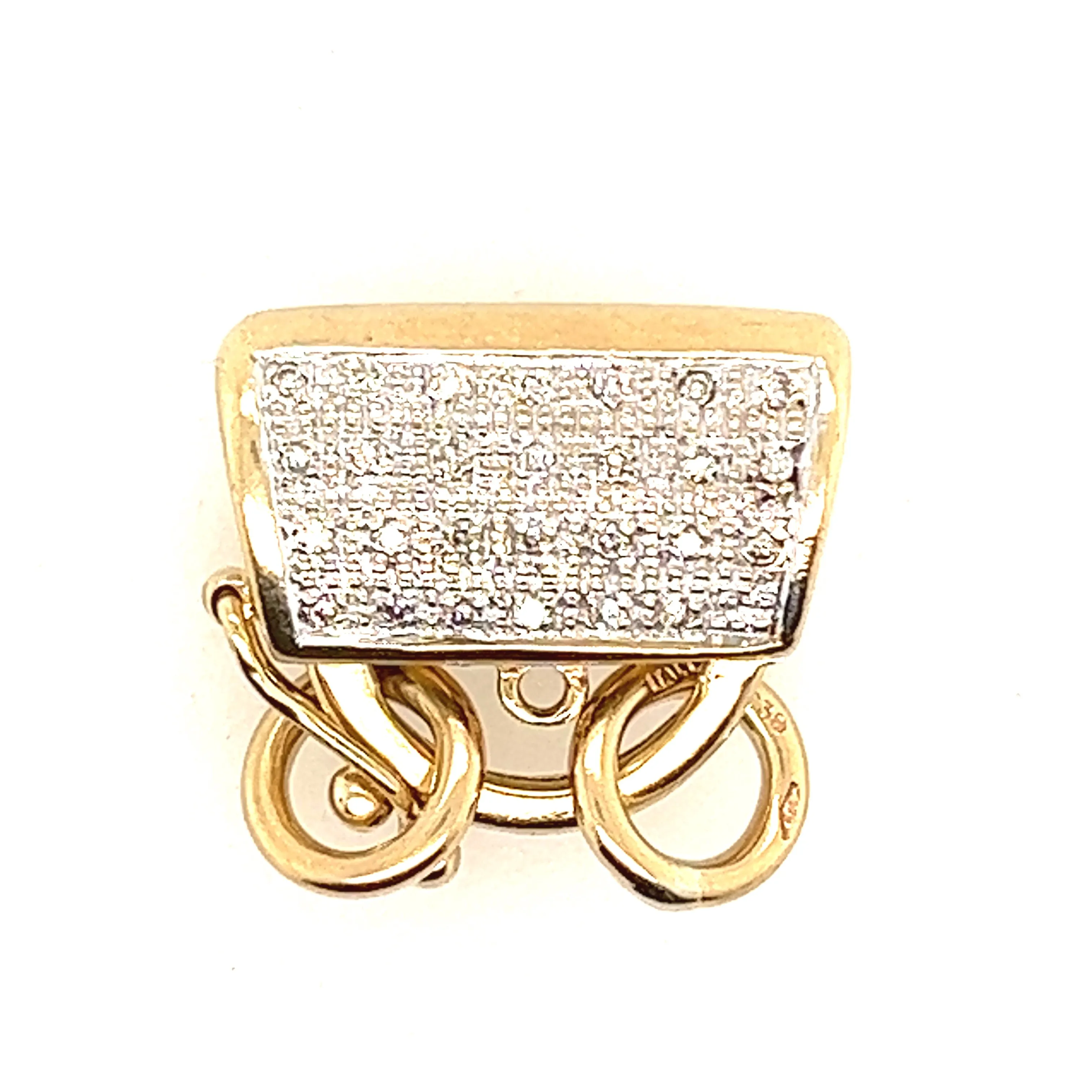 Diamond 9ct Yellow Gold Padlock Clasp/Charm