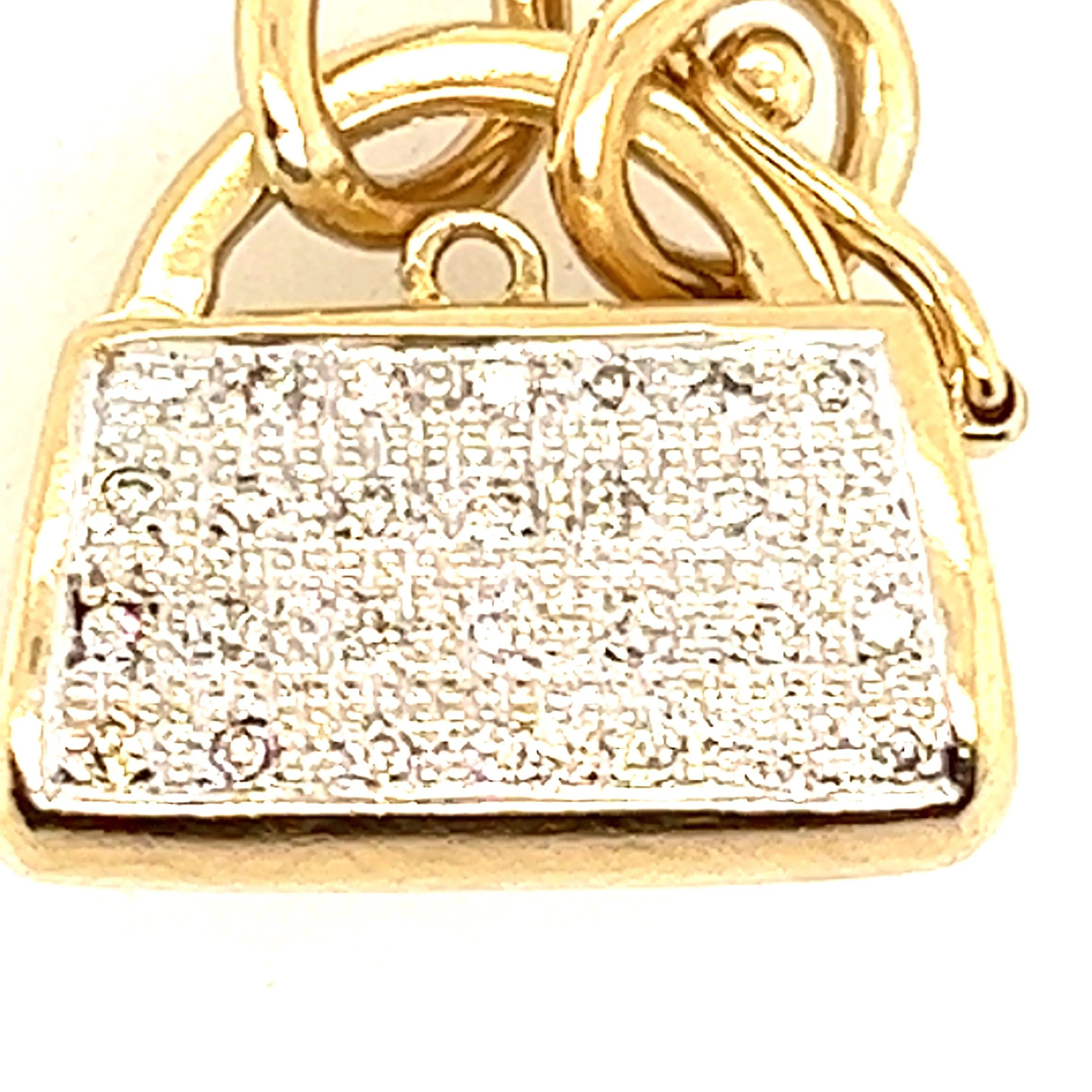 Diamond 9ct Yellow Gold Padlock Clasp/Charm