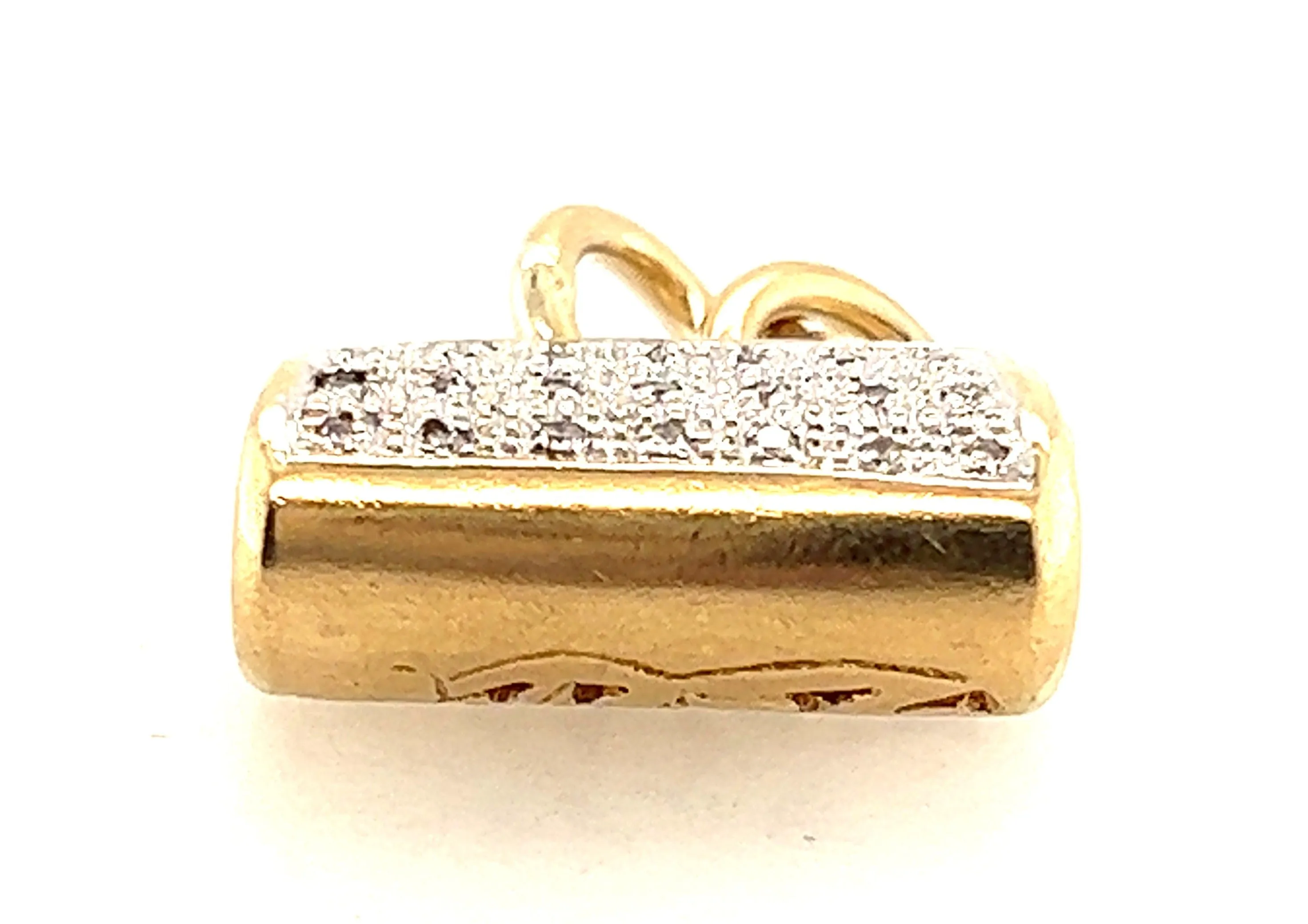 Diamond 9ct Yellow Gold Padlock Clasp/Charm