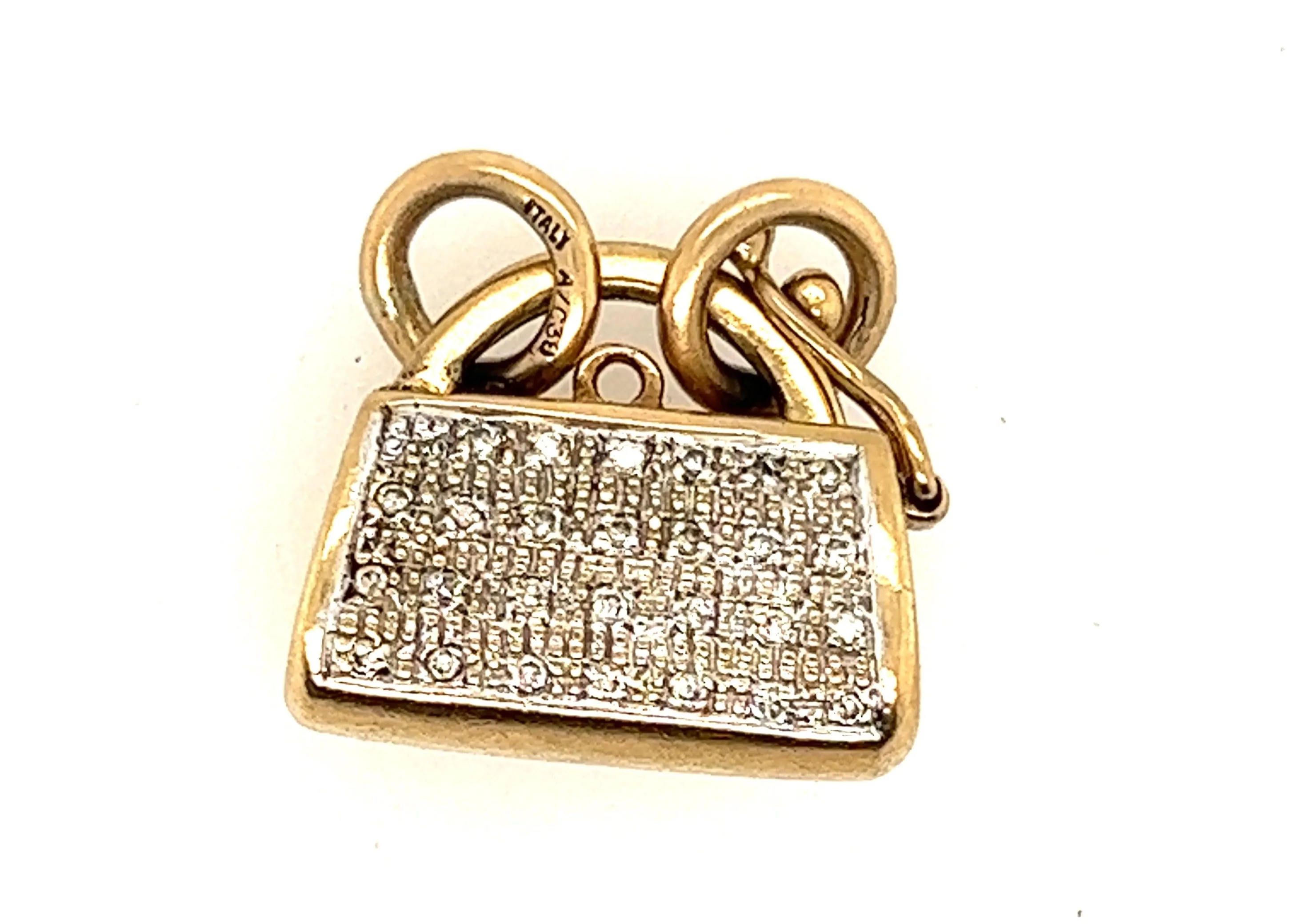 Diamond 9ct Yellow Gold Padlock Clasp/Charm