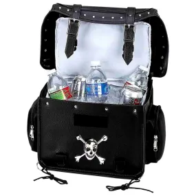 Diamond Plate™ Motorcycle Trunk Cooler Bag w/Skull Medallion, 15" x 9" x 9-1/4", Black