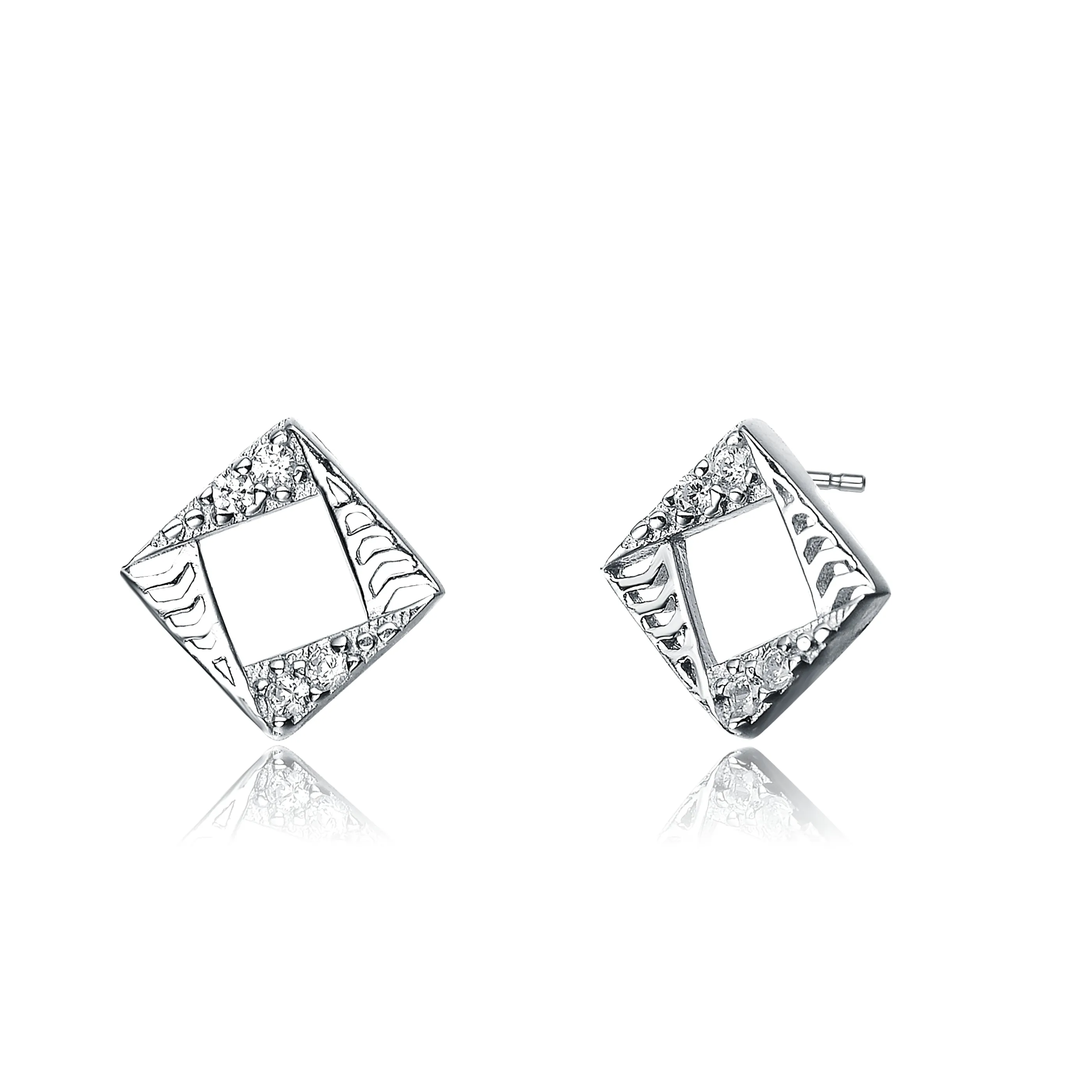 Elise Outlined Square Earrings