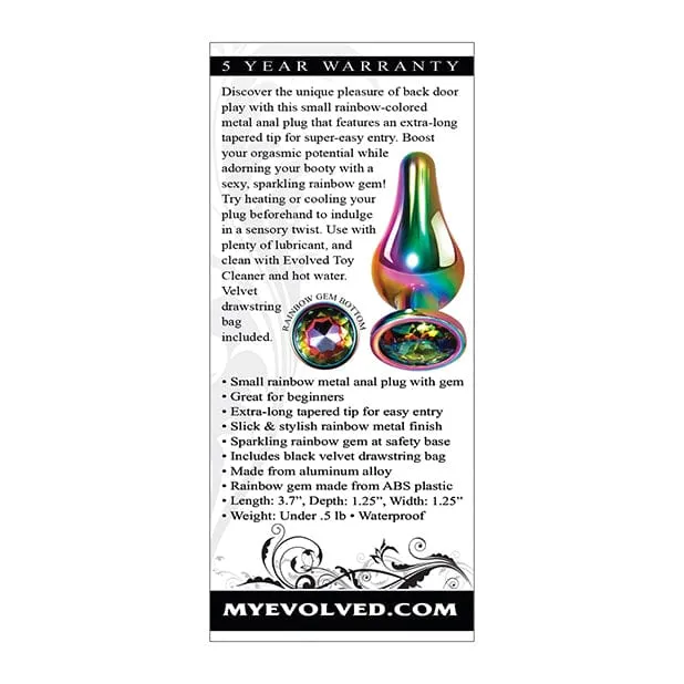 Evolved - Rainbow Metal Anal Plug Small (Silver)