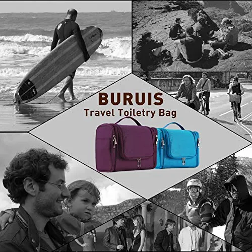 Extra Large Capacity Hanging Toiletry Bag for Men & Women, Purple