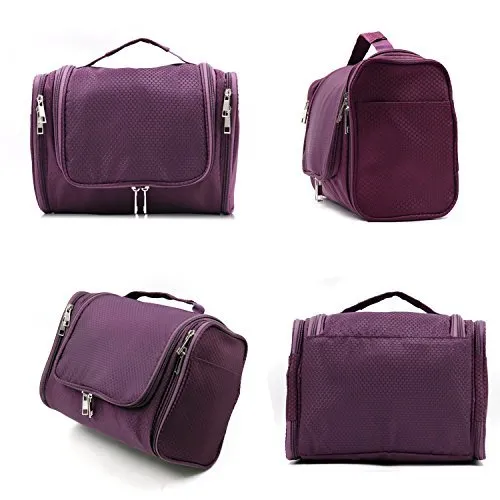 Extra Large Capacity Hanging Toiletry Bag for Men & Women, Purple