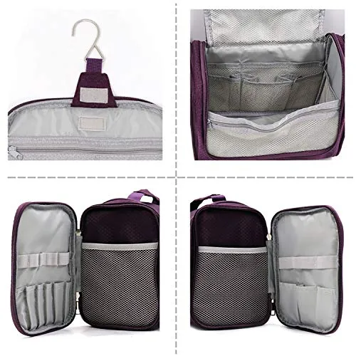 Extra Large Capacity Hanging Toiletry Bag for Men & Women, Purple