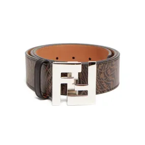 Fendi x Sarah Coleman FF Vertigo Brown Leather Belt 95/38 7C0403