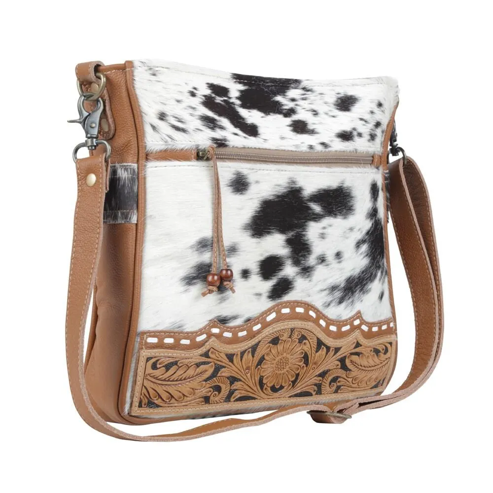 Genetic Hair On Leather Shoulder Bag