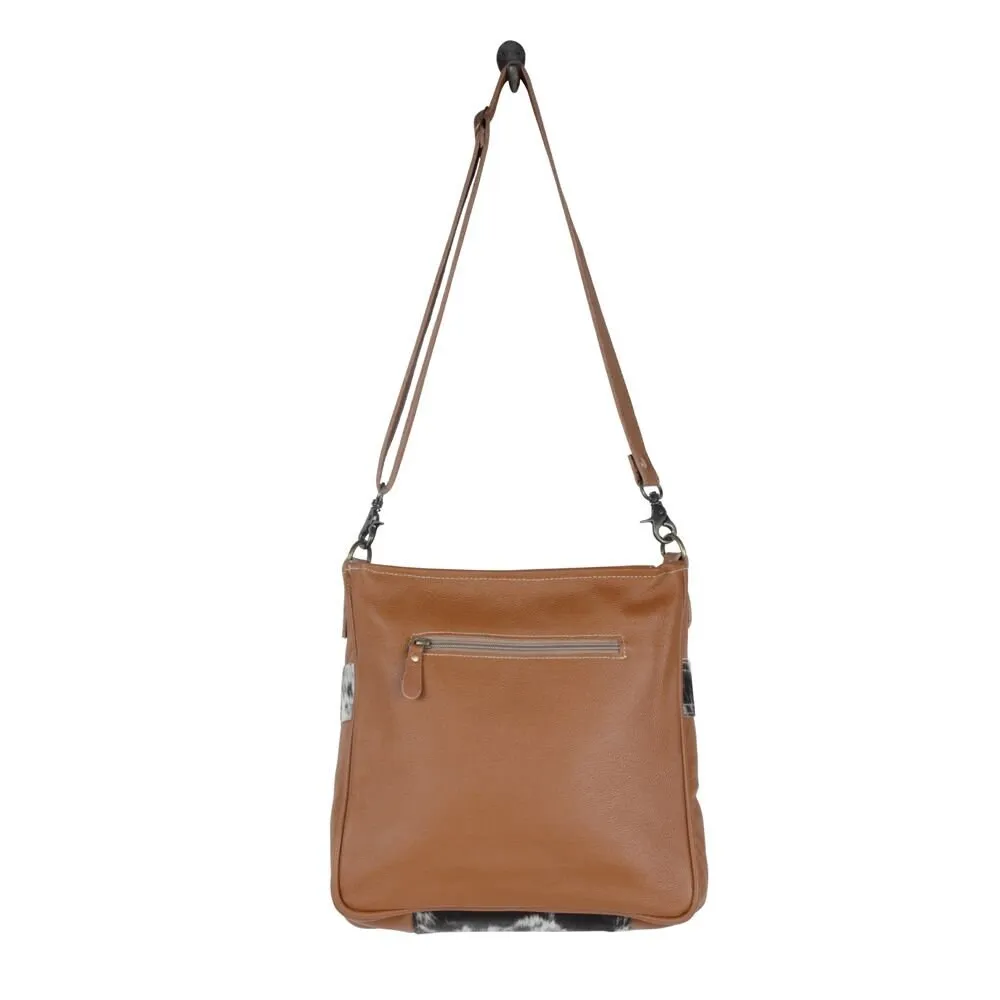 Genetic Hair On Leather Shoulder Bag