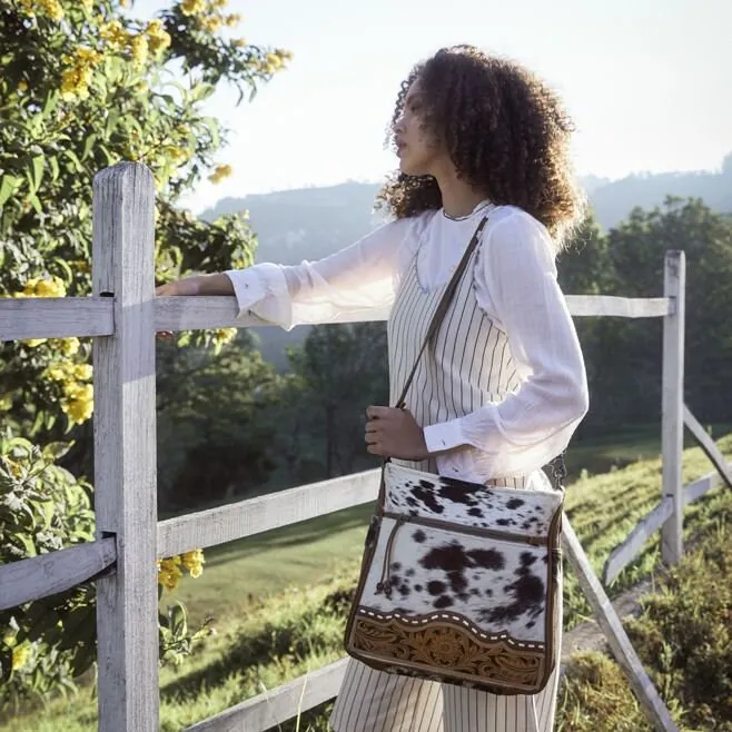 Genetic Hair On Leather Shoulder Bag