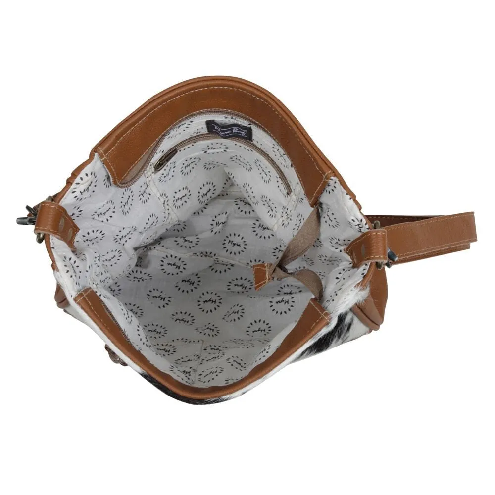 Genetic Hair On Leather Shoulder Bag