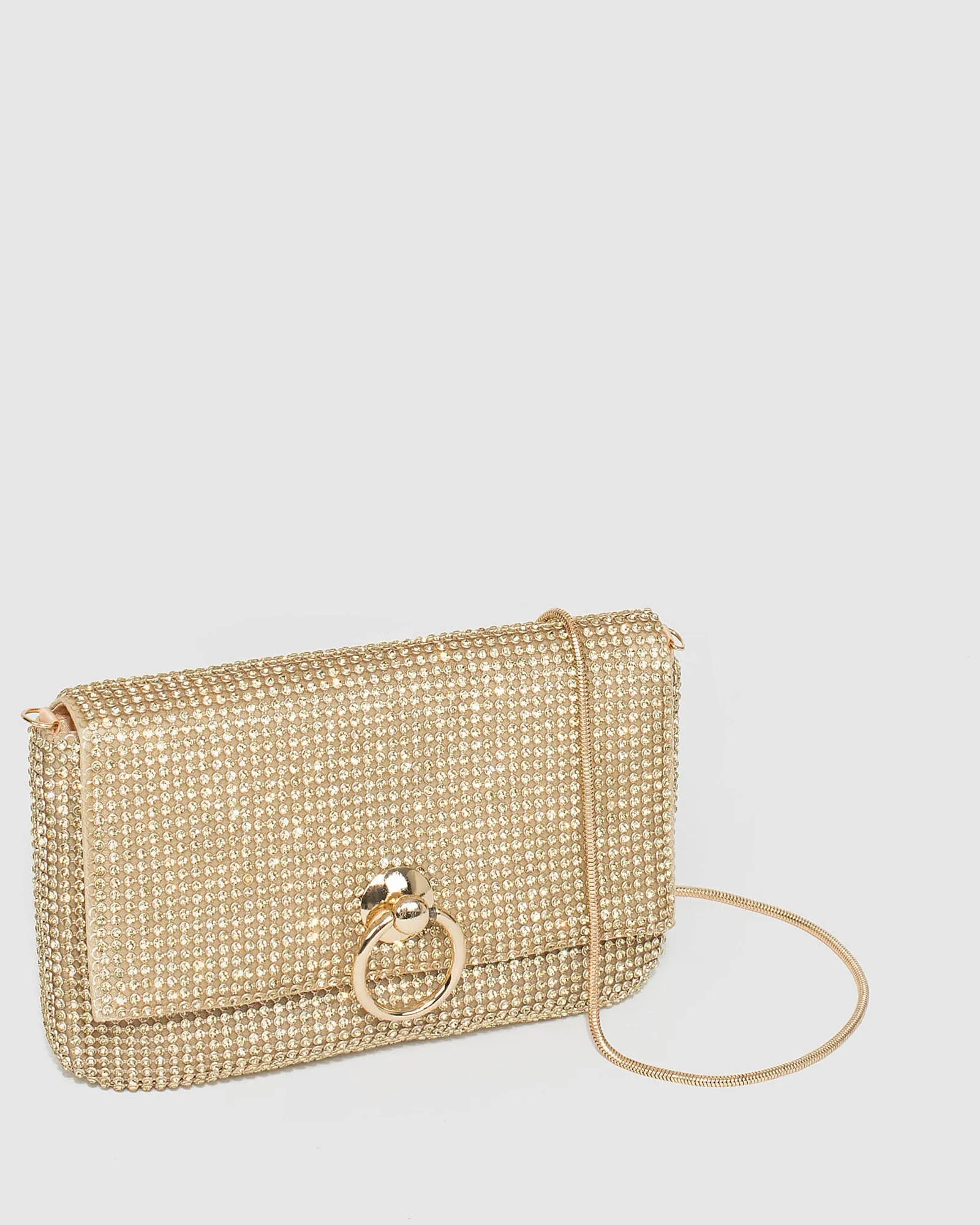 Gold Jamila Disc Clutch Bag