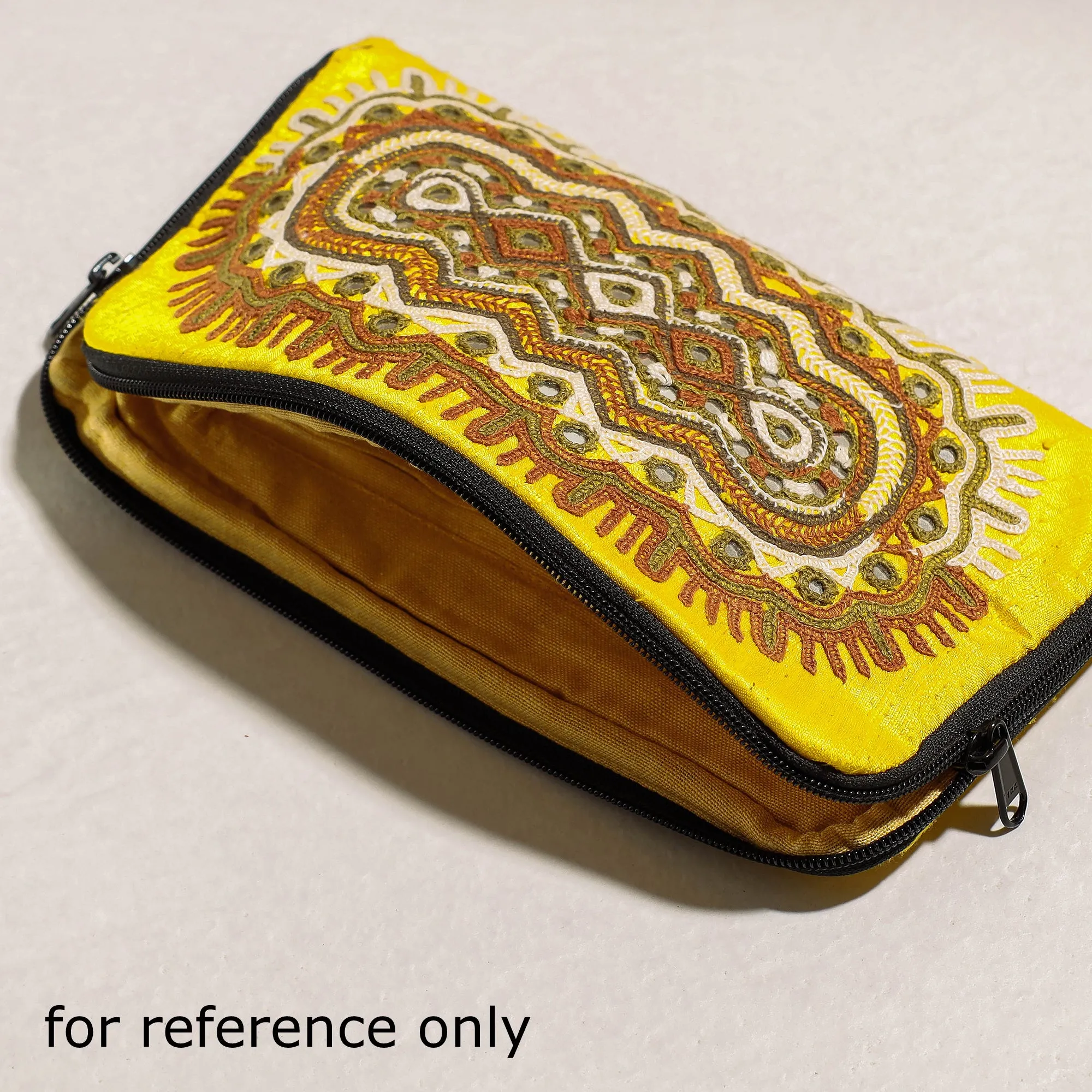 Green - Kala Raksha Rabari Hand Embroidery Toiletry Pouch