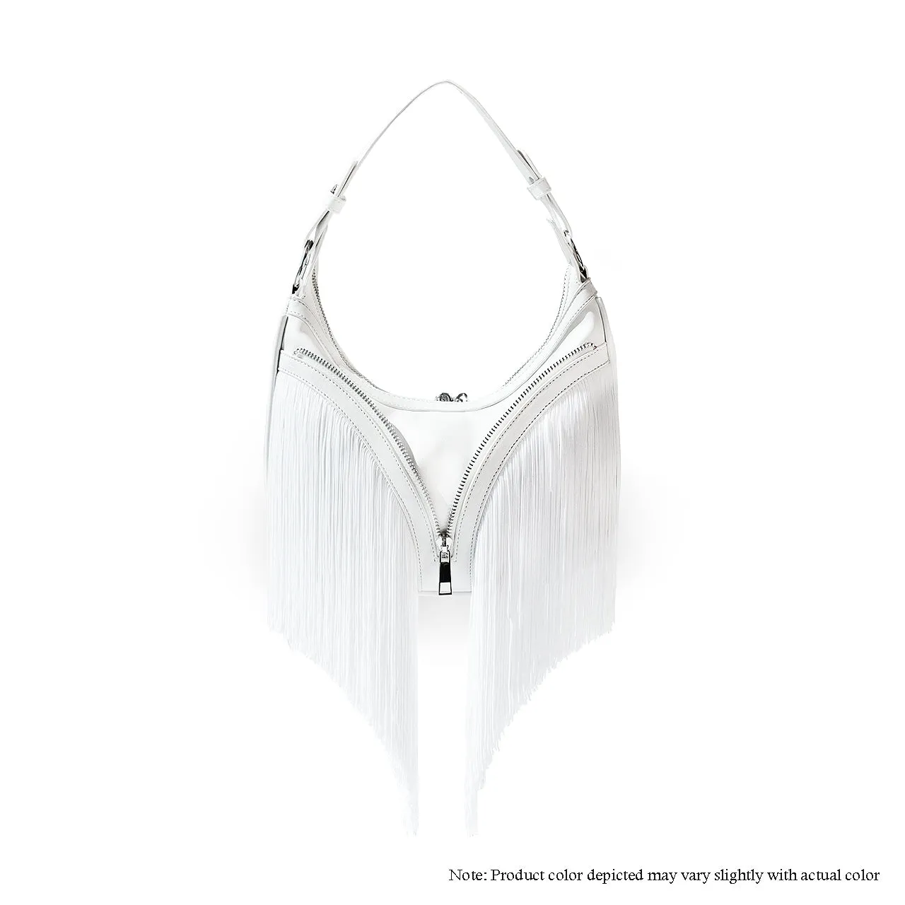 H-FRINGY FRINGE SHOULDER BAG - WHITE