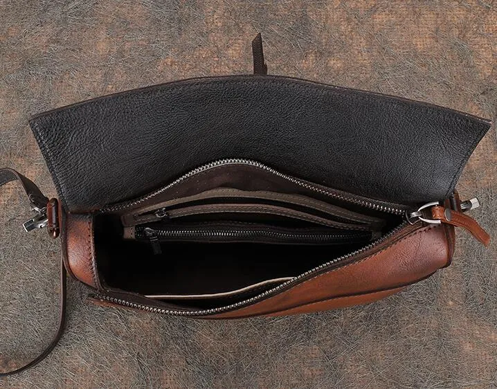 Handmade Ladies Green Leather Handbags Side Bags For Women