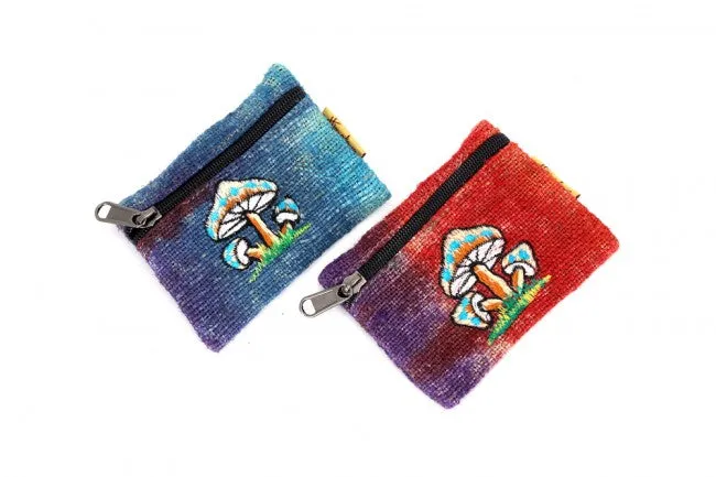 Hemp Coin Purse - Tie Dye Mushrooms -unique