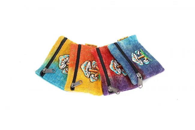 Hemp Coin Purse - Tie Dye Mushrooms -unique