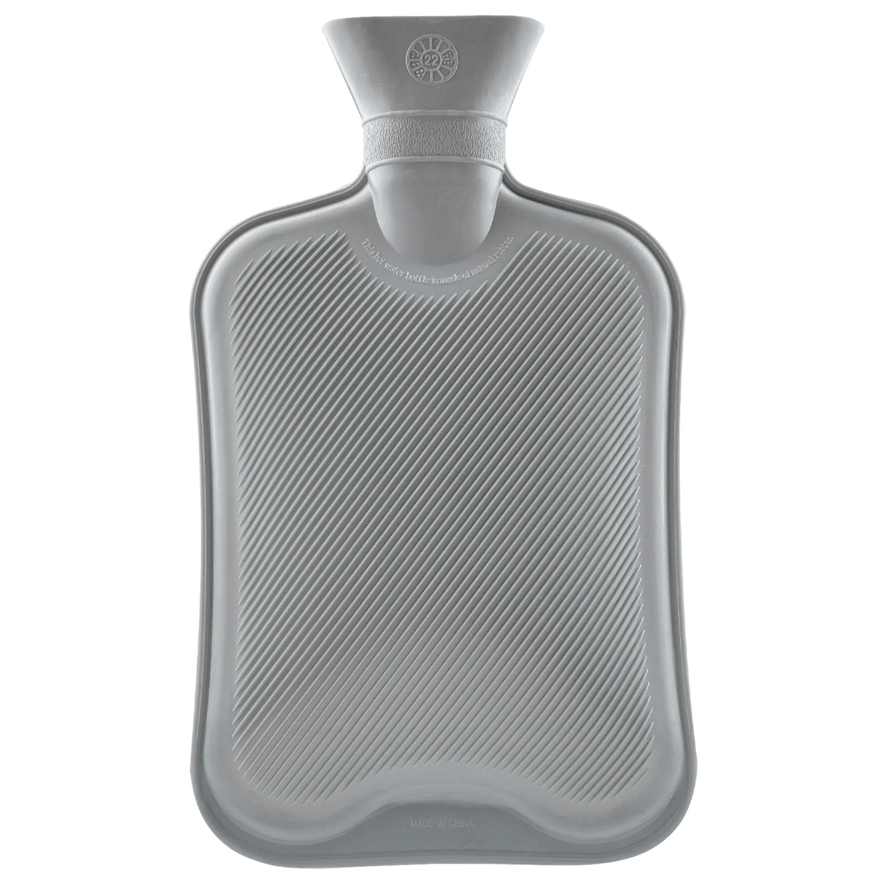 Hot Water Bottle Large 1.8L Rubber Hot Water Bottle - Grey