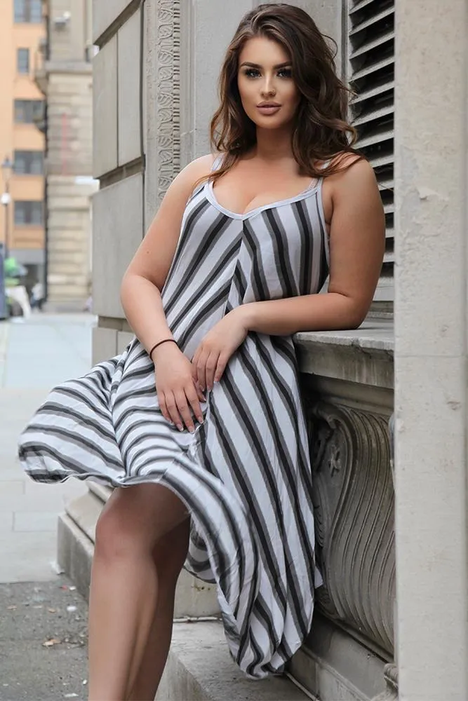 Italian Chevron Strappy Hanky Hem Dress